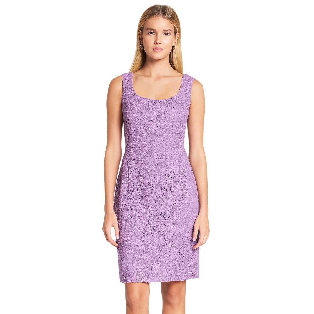 Adrianna Papell Sleeveless Lace Sheath Dress in Lilac – NWOT Size 6